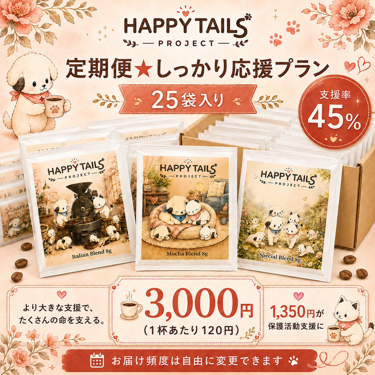 定期便★しっかり応援プラン(25袋) 支援率45%